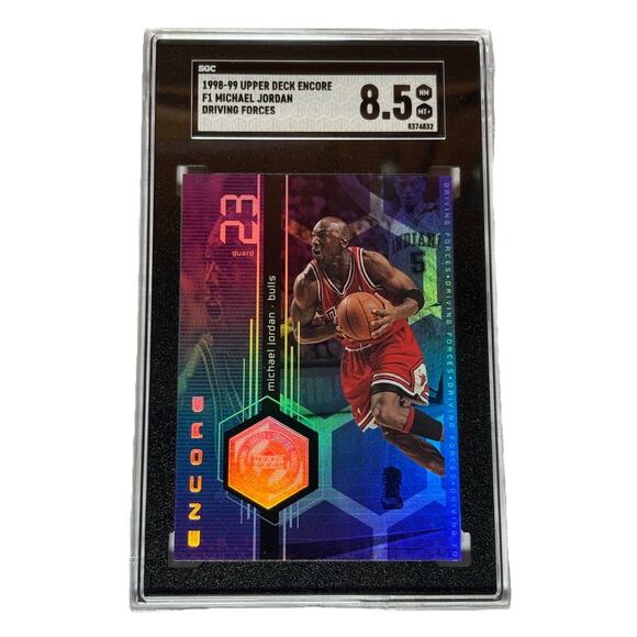 1998-99 SGC 8.5 Upper Deck Encore #F1 Michael Jordan Driving Forces Card - Picture 3 of 3